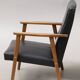 Fauteuil simili cuir vintage fabrication allemande