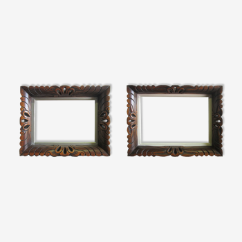 Art Deco sculptured wooden frames - Set of 2