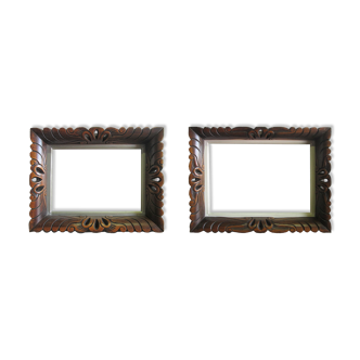 Art Deco sculptured wooden frames - Set of 2