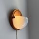 Wall lamps /wall sconce, pine wood / acryl marksljöd, sweden 1970s, pair