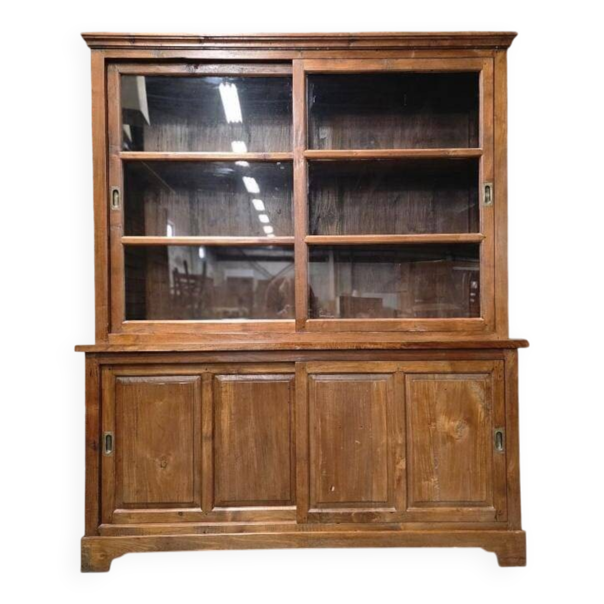 Armoire, vaisselier vitré vintage en bois
