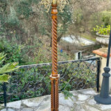 Solid carved wooden coat rack with gilded bronze in Baroque style.