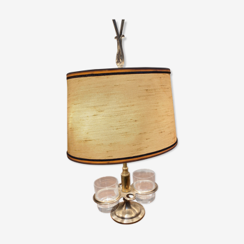 Hot water bottle lamp with 2 Baccarat crystal glasses