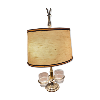 Hot water bottle lamp with 2 Baccarat crystal glasses