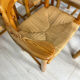 1970s Set of 6 Vintage Pine Dining Armchairs by Rainer Daumiller