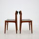 Ensemble de 6 chaises de salle à manger danoises en teck/cuir, années 1960