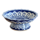 Coupe sur pied vintage faïence bleu et blanc style Delft – Motif Thailand