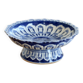 Coupe sur pied vintage faïence bleu et blanc style Delft – Motif Thailand