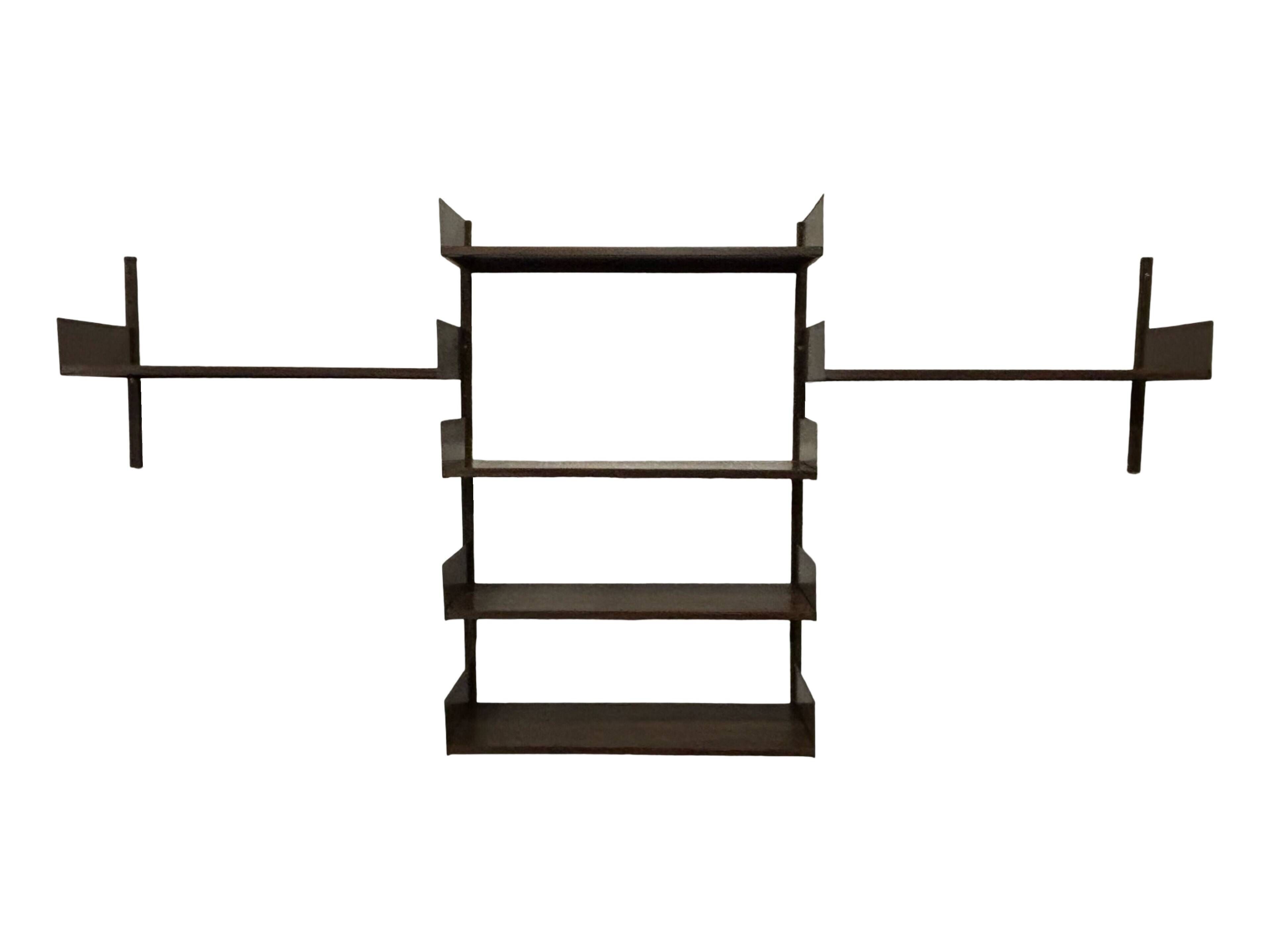 Étagère murale vintage en bois et métal, Danemark