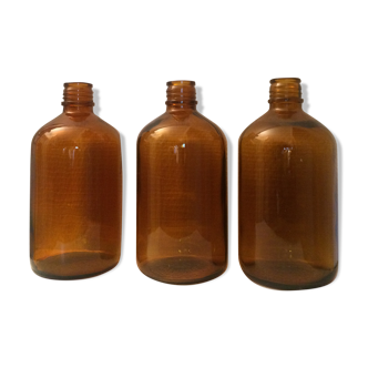 Lot of 3 vintage apothecary bottles