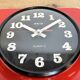 Vintage red bakelite wall clock from prim, 1970s