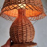 Lampe vintage en osier