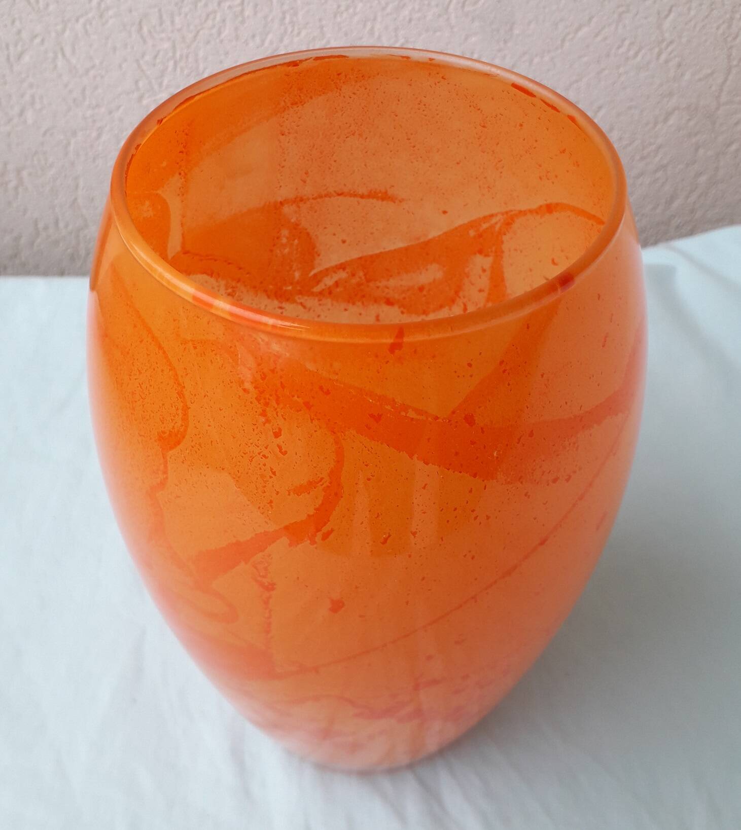 Orange glass vase