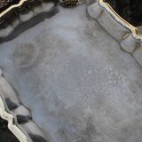 Antique silver-plated metal tray with gilt edges – Grape cluster motif