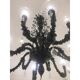 Contemporary Venetian Black Cà Rezzonico Murano Glass Chandelier With Crystals