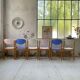 6 colorful 80s beech chairs