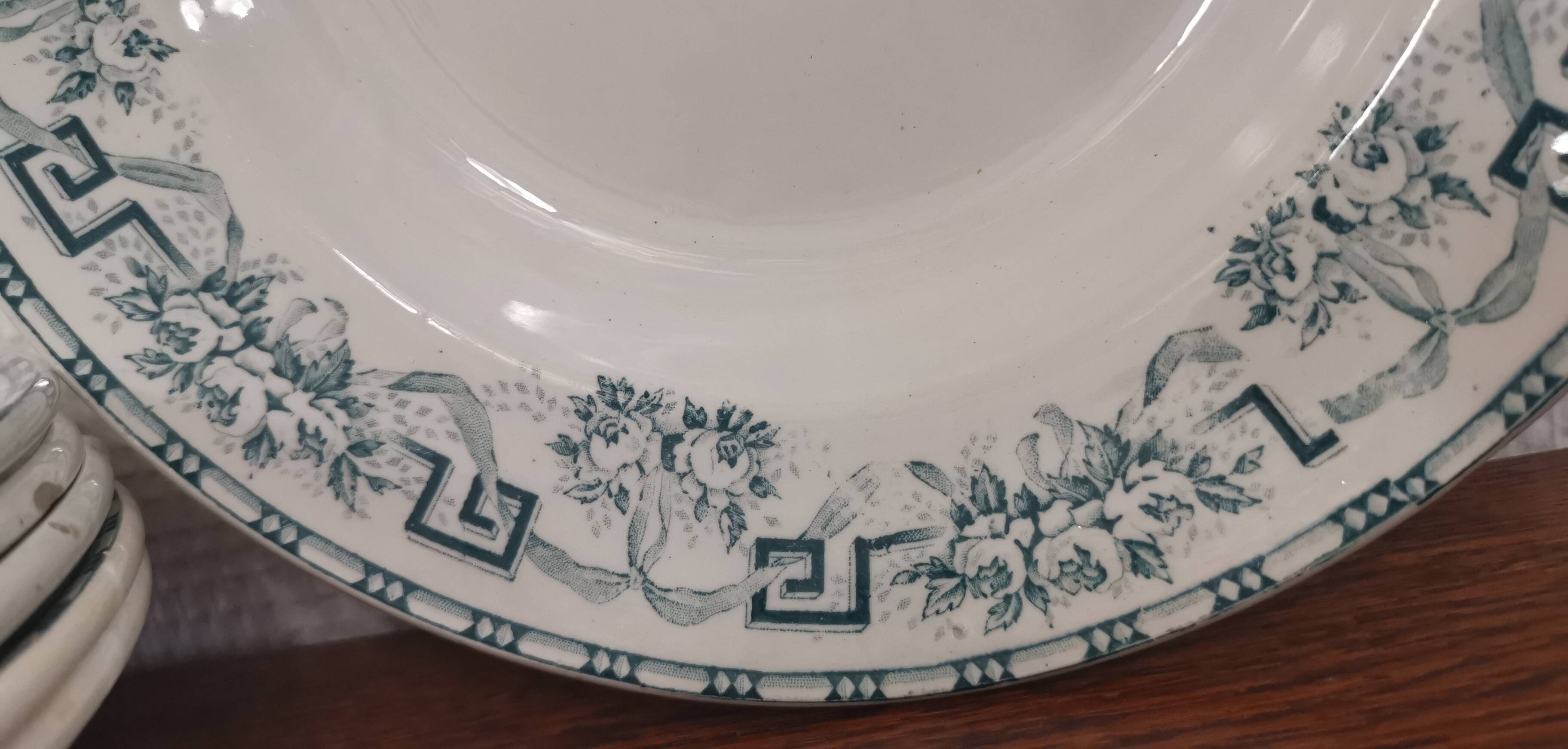 Set of 6 earthenware soup plates St-Amand "Athens"