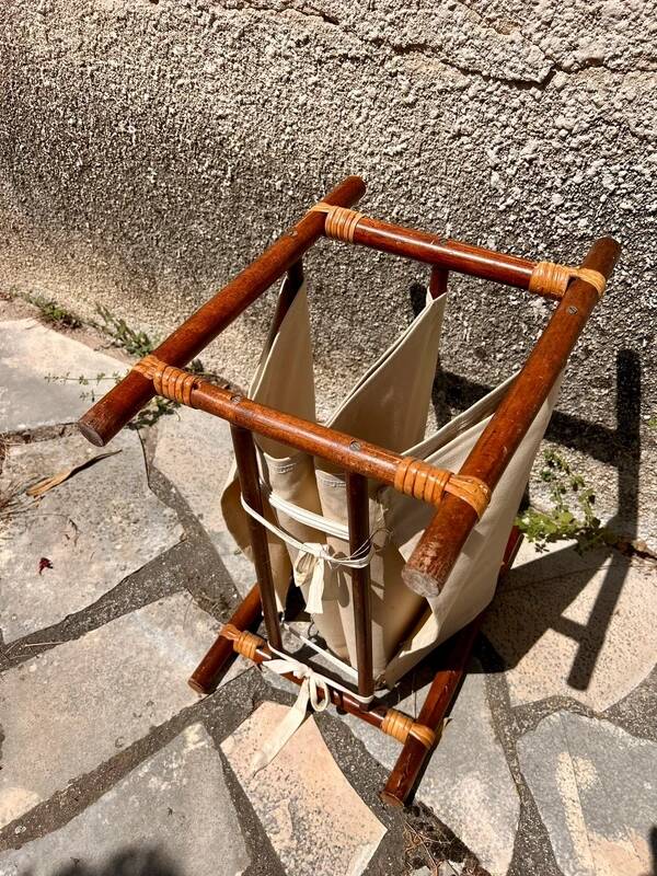 Vintage bamboo magazine rack