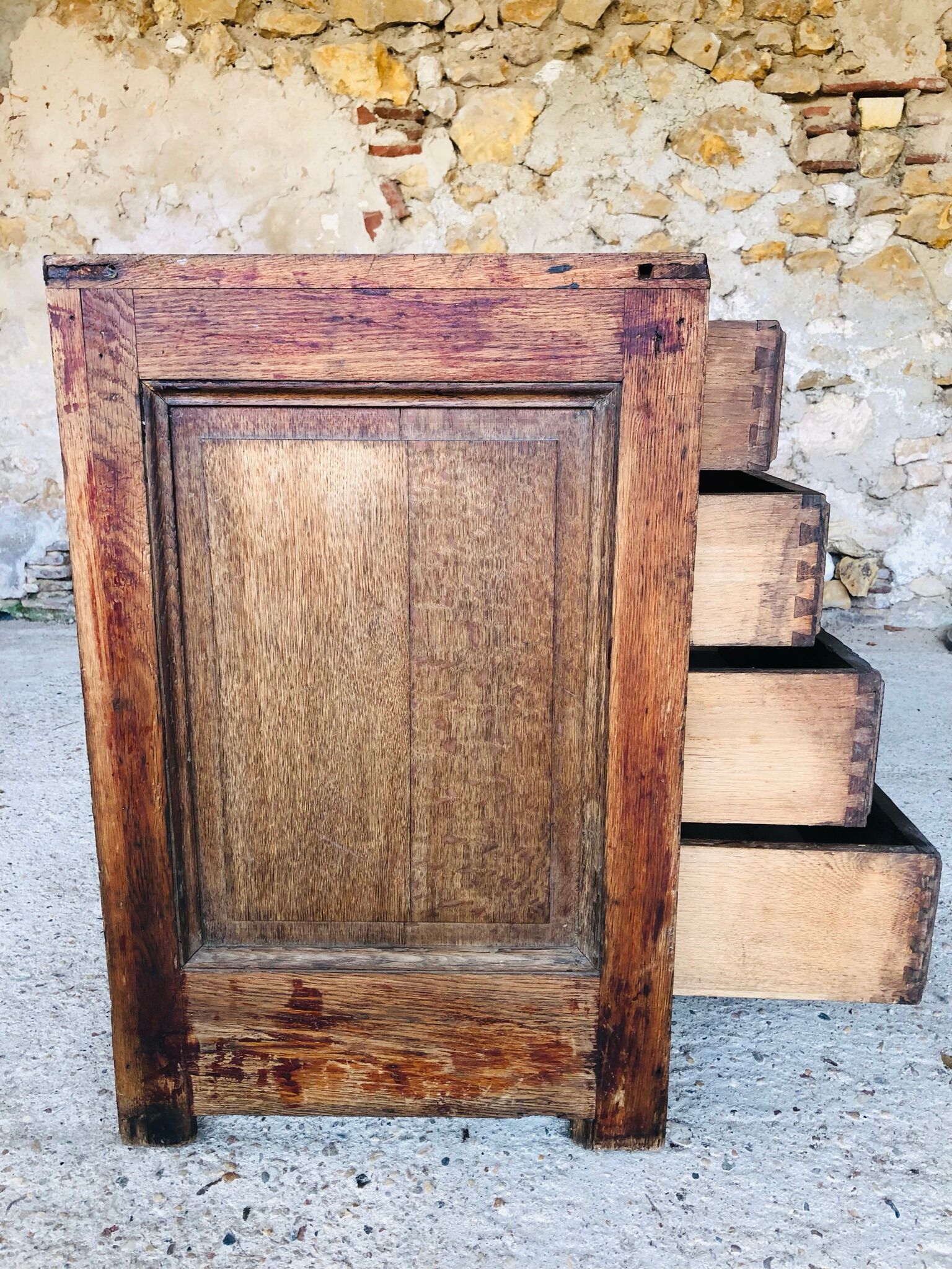 Cabinetmaker's workshop furniture with 12 drawers circa 30's/40's