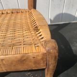 Children's chair wood and straw