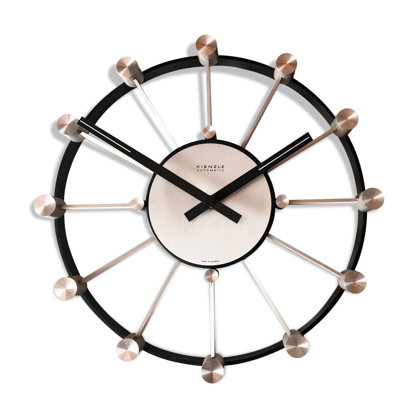Modernist wall clock by Heinrich Moller for Kienzle