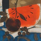 Yves Ganne: The White Pitcher and the Watermelon, original signed lithograph