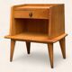 Solid oak compass feet bedside table 1950