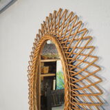 Rattan oval mirror 47x61cm