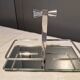 Baccarat 7 crystal liqueur glasses signed Model Harcourt on a stand.