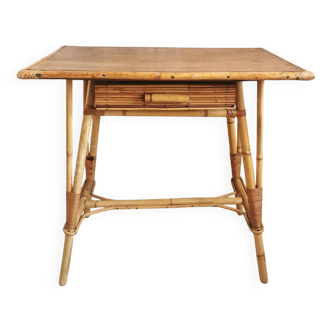 Vintage rattan desk from the 60s
