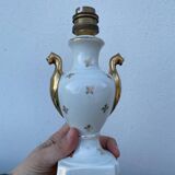 White and gold Limoges porcelain lamp