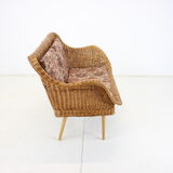 1970s Two-Seater Rattan Sofa by Uluv, Czechoslovakia