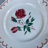 Set of 4 old red rose plates