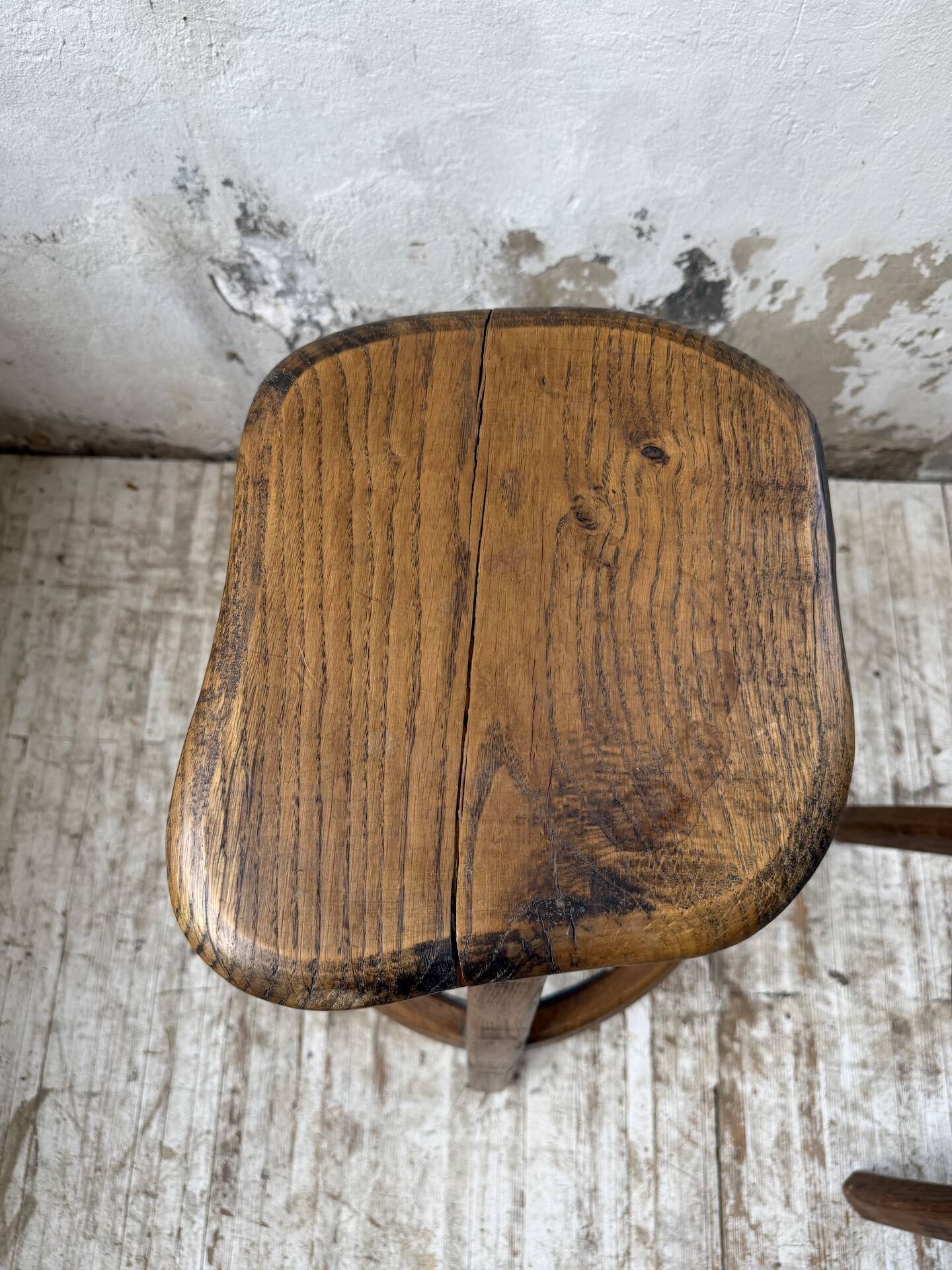 Pair of Henri Bataille stools in oak