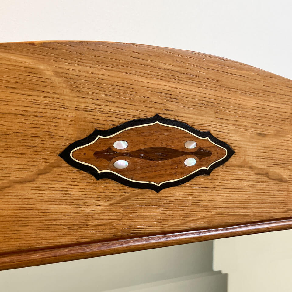Art Nouveau chest of drawers, marble washstand and mirror top, oak, 1910s