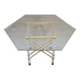 Hexagonal glass table by Sandro Petti, for Angolometallarte, 1970
