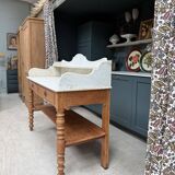 Antique pine and marble toilet furniture (renovated)