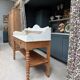 Antique pine and marble toilet furniture (renovated)