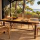 Dining table in stained rattan, bamboo and ceramic - audoux & minet