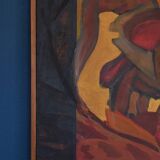 Tableau contemporain abstrait coloré huile