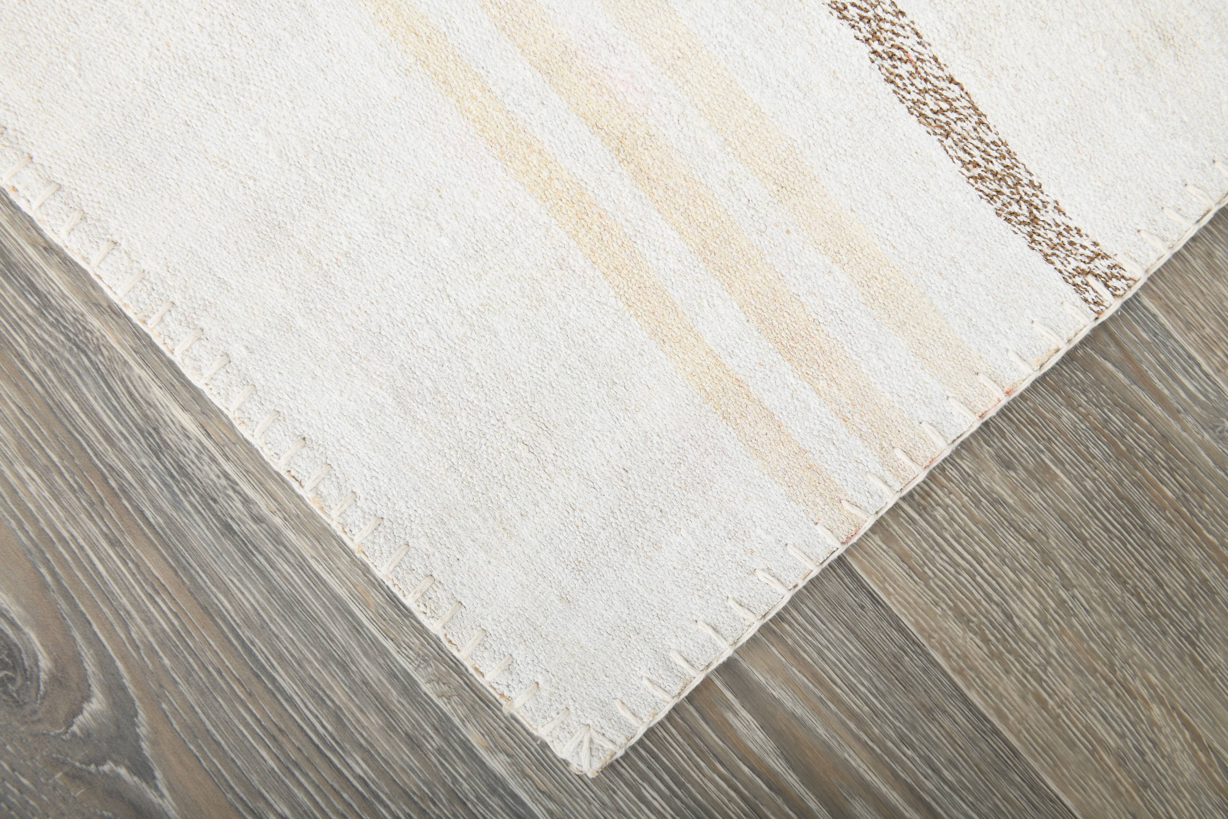 Off-White Oversize Vintage Kilim Rug For Designer, 238x302 Cm