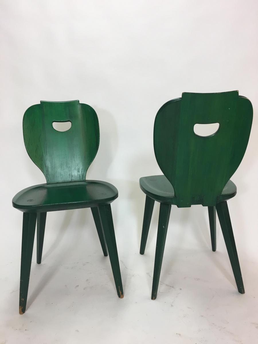 Set of 4 chairs mid-century pine by Carl Malmsten for Svensk as Sweden