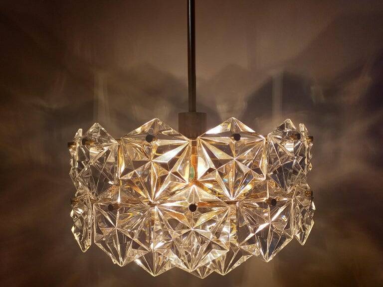 Chandelier en verre BIG des années 1970, Kinkeldey, Allemagne.