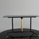 Coffee table in black glass lacquered brass and iron, Italy 50s