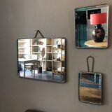 Set of 3 old barber mirrors