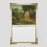 Large Louis XVI style trumeau mirror, 2nd half of the 19th century