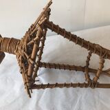 Cage shape wall lamp rattan material