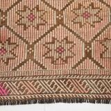 Beige & Brown Star Pattern Kilim Rug, 166x300Cm