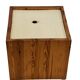 Vintage pinewood stool side table with compartment 70s design