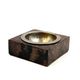 Mid-century modern brown goatskin parchment ashtray, Aldo Tura, Italy 1960s